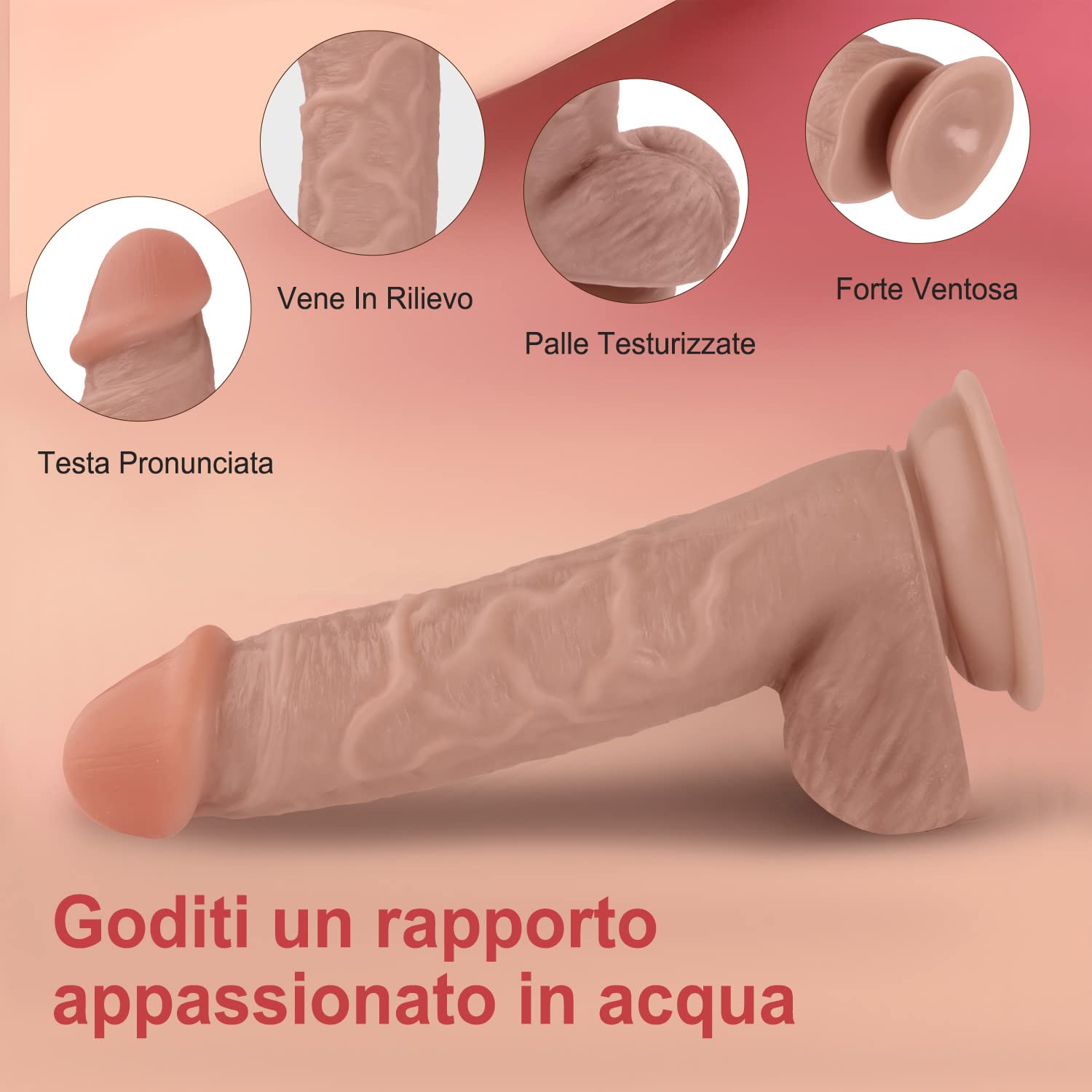 Dildo Realistico Sexytoysys Donna Uomo Coppia Dildo 21.5cm Fallo Realistico Finto Pene per Principianti per Donne e Forte Ventosa Plug Anale Sex Toy per Uomini Dildo 6cm XXL per Coppie