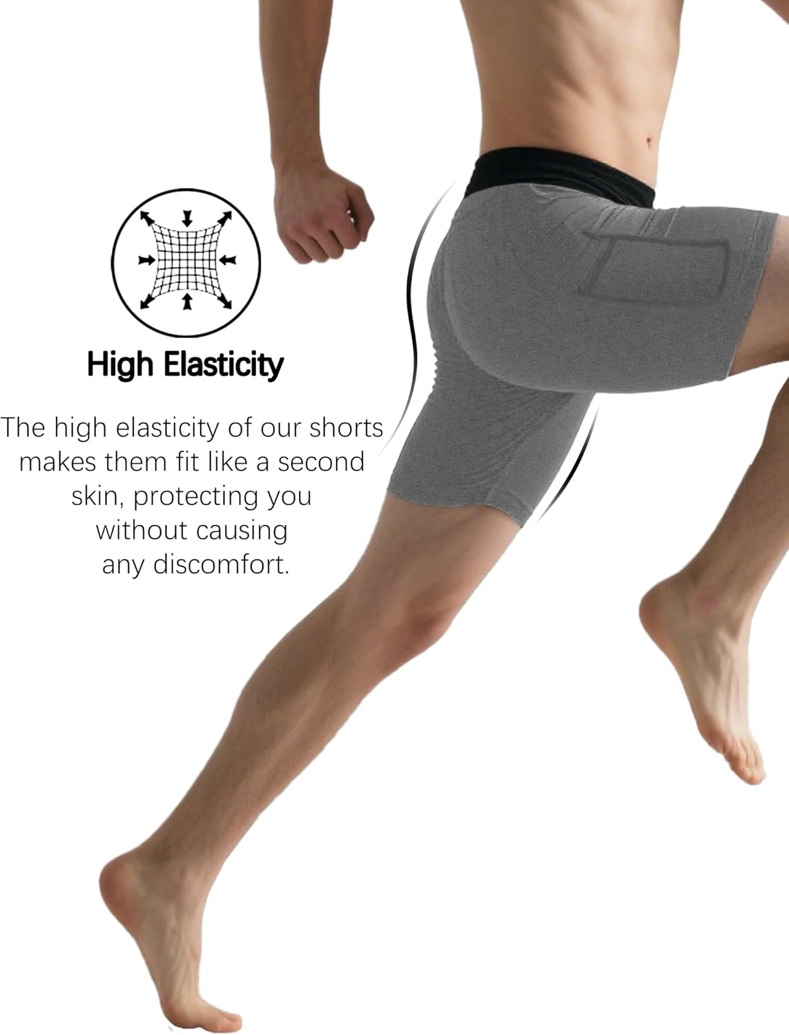 6 Pack Compression Shorts with Pocket Men Sports Workout Performance Athletic Running Underwear Shorts Spandex - Image 5
