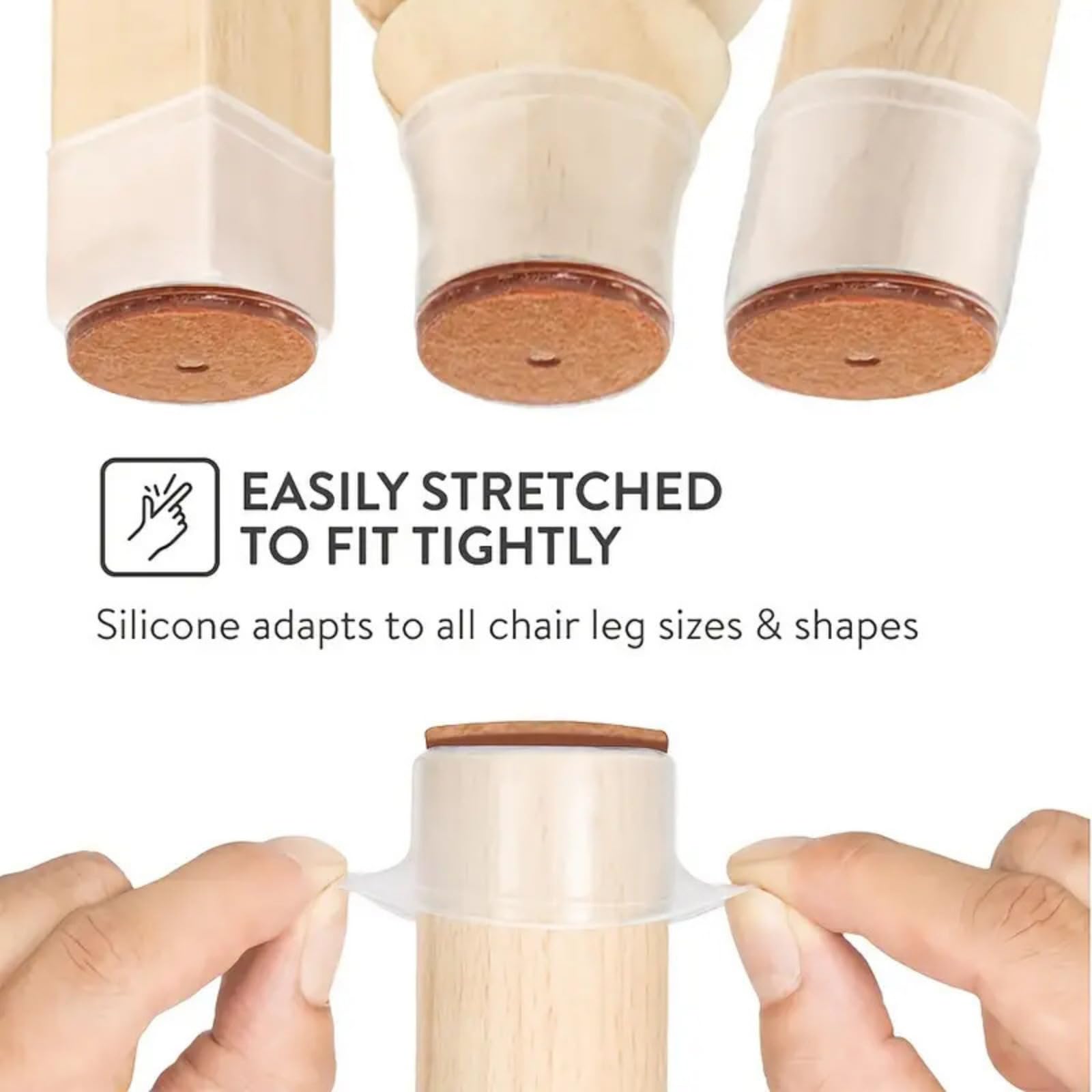Protectores de suelo para patas de silla con base de fieltro grueso, 16 patas de goma para reducción de ruido y protección completa en suelos de madera y azulejos, accesorios ideales para muebles