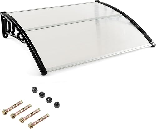 Goplus Toldos para puertas, toldo de ventana de 48 x 40 pulgadas con protección UV, protección UV, UPF 50+, hoja hueca, toldo exterior de