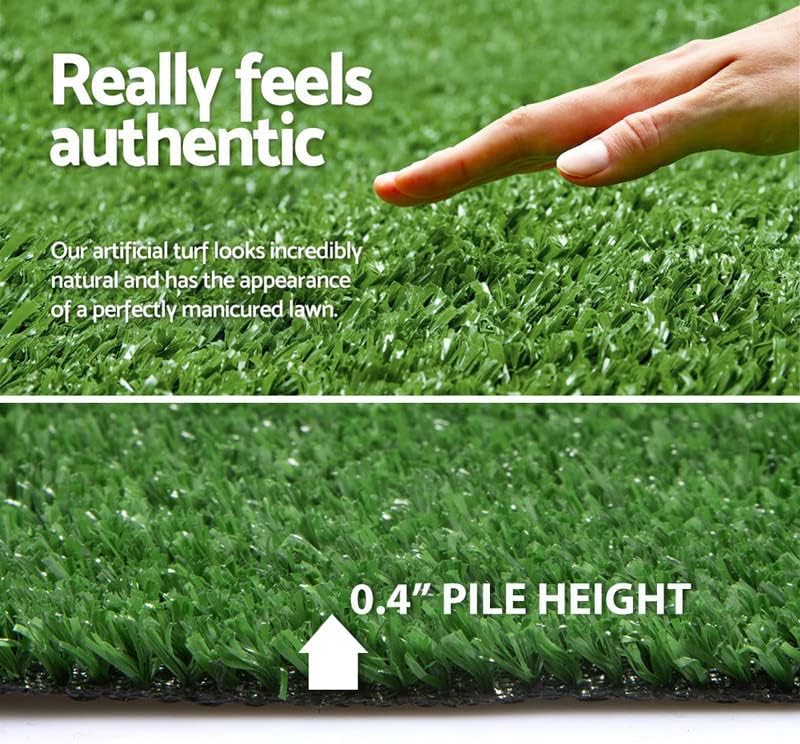 Miniatura 5 de SHNOSU Alfombra de césped artificial de 7 x 12 pies para interior y exterior, 0.4 pulgadas, alfombra de césped sintético para jardín, césped,