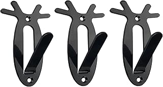 Hi-Flame Siwood 3 Pack of European Skull Wall Mount Bracket Hangers for Deer, Antler Style, Mule Antelope Coyote and Small Game Animals -Easy Installation Kits - Suitable Indoor or Outdoor Use, Black