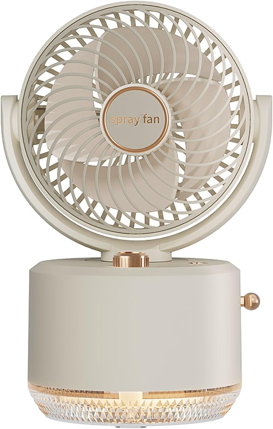 Portable Table Fans, 3 Speeds Air Circulator Fan 22db Low Noise Quiet Desk Fan with Humidifier Strong Airflow 90°Rotate Cooling Fan for Office Bedroom Living Room Desktop Travel, USB, 2000mAh (