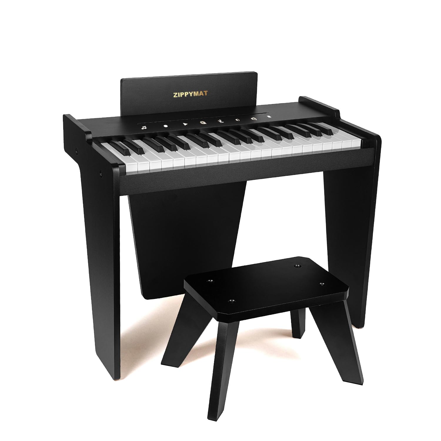 ZIPPY MAT Kids Piano Keyboard, 37 Keys Digital Piano for Kids, Music Educational Instrument, Wooden Toy for Toddlers Girls Boys (Black Plus)