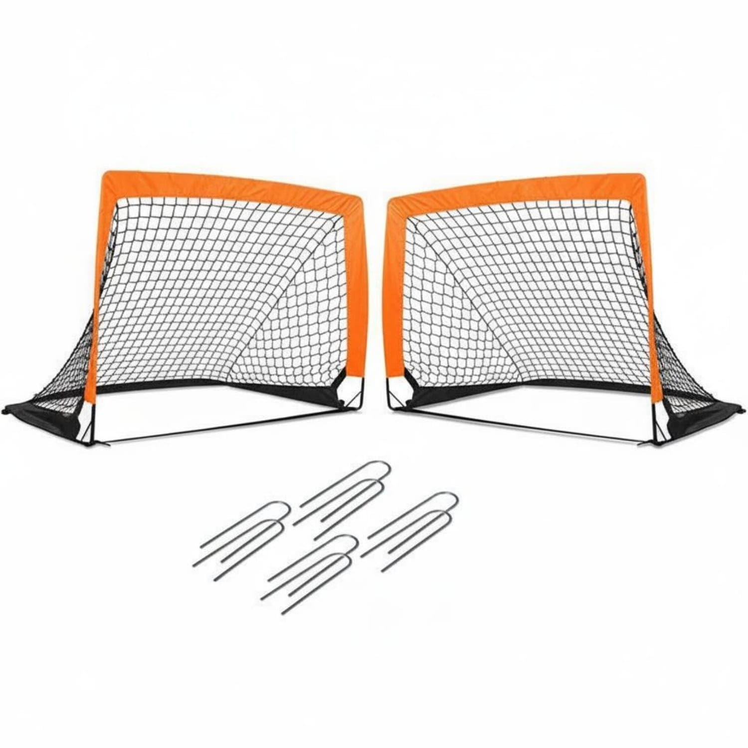 2 Pieces Easy Assembly 4x3 Ft Soccer Goal Lightweight Portable Soccer Goal Sturdy Construction Includes Carry Bag for Young Players, Beginners, Outdoor, Park, Multicolor|Goals & Nets|Sporti-image-33