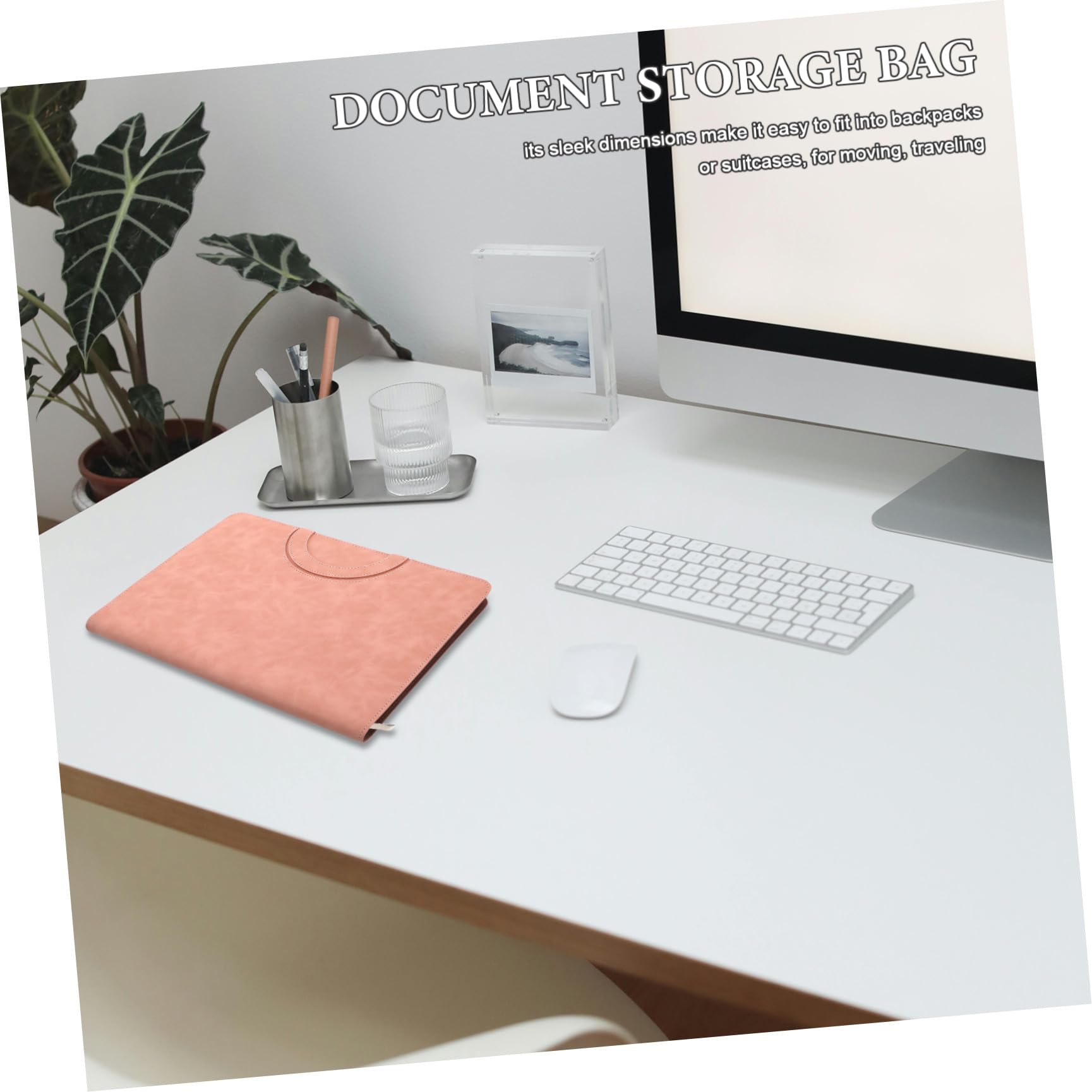 Organizzatore di Documenti A4 in Pelle con Cerniera Sicura Custodia Porta Documenti Protegge Certificati Nascita Passaporto per Quotidiano e Viaggio