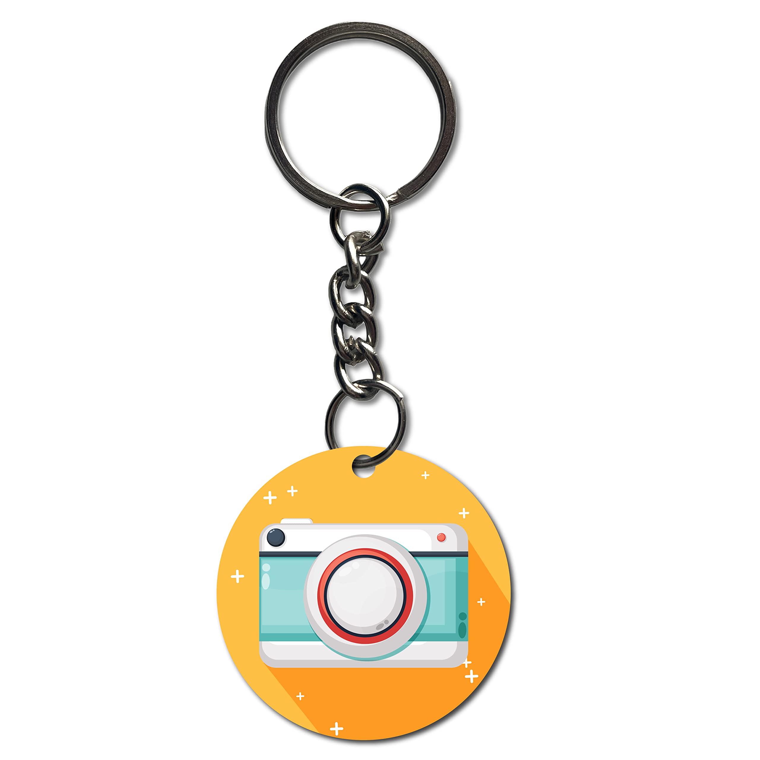 signoogle Beautiful Camera Theme Wooden Printed Keychain Bike/Car/Men/Women/Bag Key Tag Keyrings Multicolored (2.5 x 2.5 Inch)-picture-56