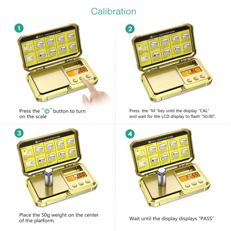 Digital Jewelry Scale 200g 0.01g Pocket Scales with 50g Calibration Weight Electronic Smart Scale for Professional Weighing