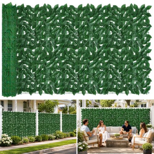 120x40 in Artificial Ivy Privacy Fence Screen Privacy Fence Panels Faux Greenery Backdrop Ivy Leaf Privacy Fence Decorative Fence Privacy Screen Outdoor for Patio Balcony Garden Backyard