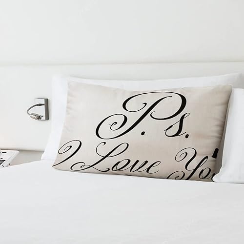 Miniatura 6 de Funda de almohada corporal de granja con cremallera de 12 x 20 pulgadas, decoración de Ps I Love You, funda protectora de almohada para respaldo