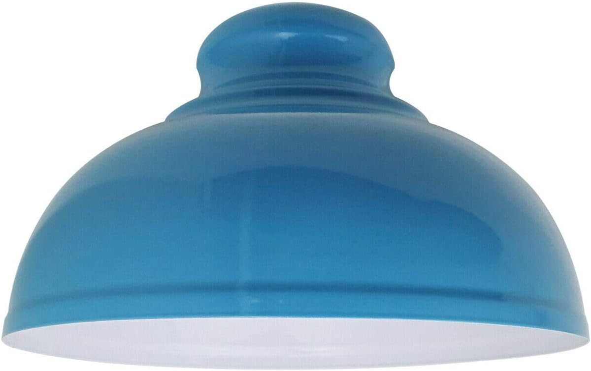 Semi Flush Mount Ceiling Light Fixture, Farmhouse Light Fixtures, Indoor Ceiling Pendant Light, 1-Light , 11.4" Dome Shade Ceiling Light for Porch, Entryway, Hallway, Foyer, and Gazebo (Blue)