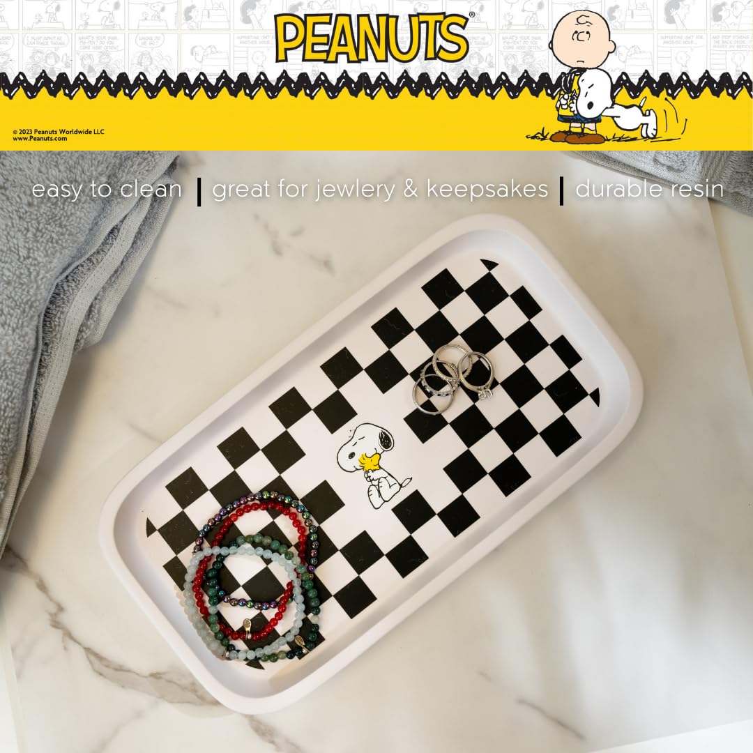 Collectibles Peanuts Snoopy Checkered Trinket Tray Jewelry Dish