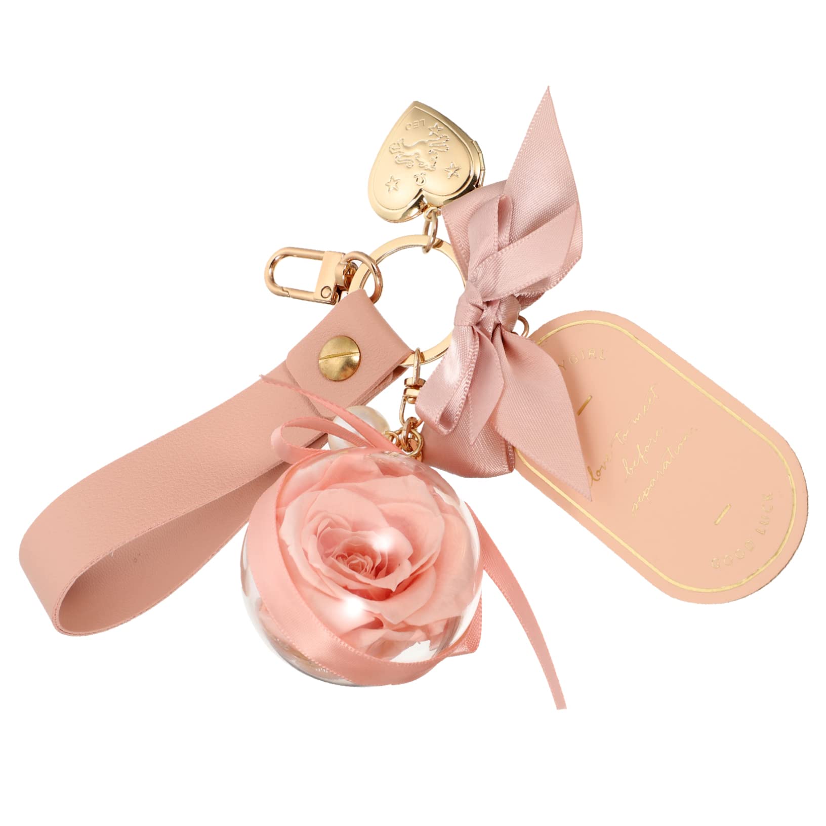 VALICLUD Llavero Flor Preservada Cadenas Colgante De Corazón Llaveros Felpa Equipo Kit Para Hacer Pulseras Con Cuentas De Arcilla Colgante De Coche De Flores Rosa Paño