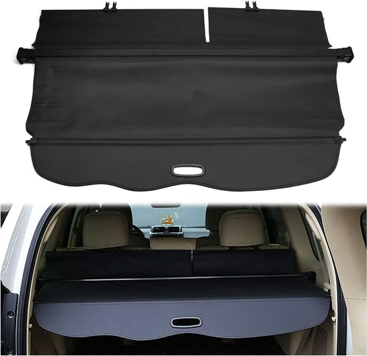 LEMAS Car Retractable Rear Trunk Parcel Shelf for Land Cruiser/Prado FJ150 2010-2018, Luggage Cargo Shield Auto Parcel Shelf Privacy Cover, Styling Accessories