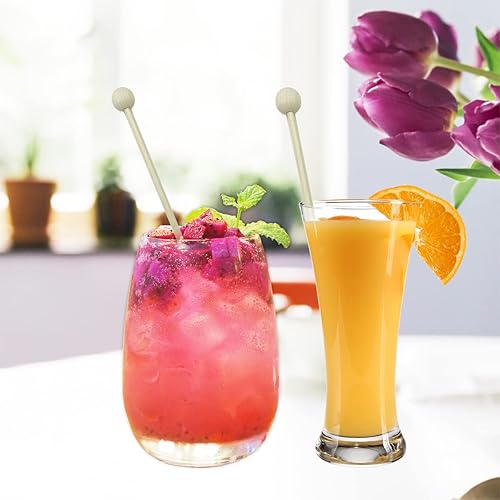 Miniatura 5 de Palitos de caramelo de roca con bola, 100 palitos de madera Swizzle de 6 pulgadas, palitos agitadores de bebidas para piruletas, café, aperitivos,