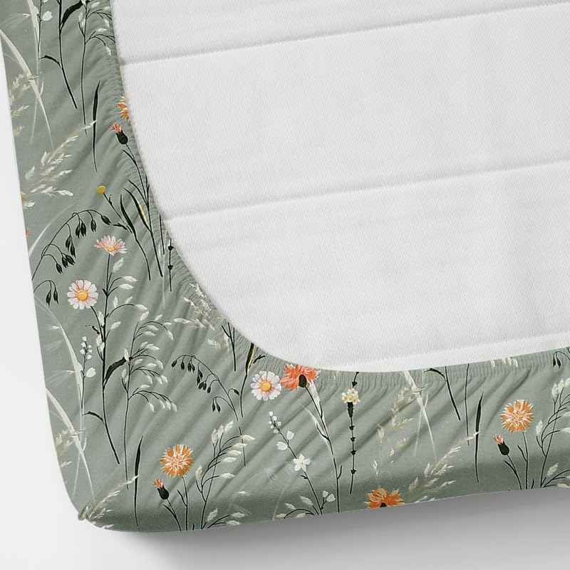 Image of NEW LEAF Cotton Fitted King Size Bedsheets with 2 Pillow Covers | Elastic Fitted | Wrinklefree | Ultrasoft |Winter Bedsheet 220 tc tc Floral | 710x72+10 Inches, Grey Rust
