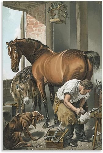 Edwin Landseer - Póster artístico de herrero y arte de pared, póster moderno para decoración de dormitorio familiar, 12 x 18 pulgadas (11.8 x 17.7