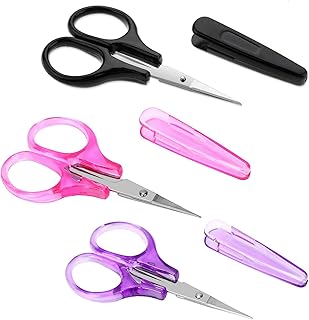 3 Stück Stickscheren Set Mini Reiseschere Kleine Bastelschere Sicherheitsschere Bastelschere Erwachsene mit Schutzhülle Sc...