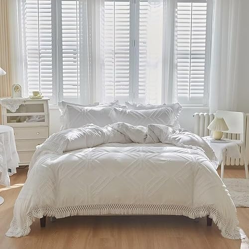 Miniatura 2 de Juego de funda de edredón de tamaño king color rosa estilo sencillo con cintas para anudar en las 4 esquinas