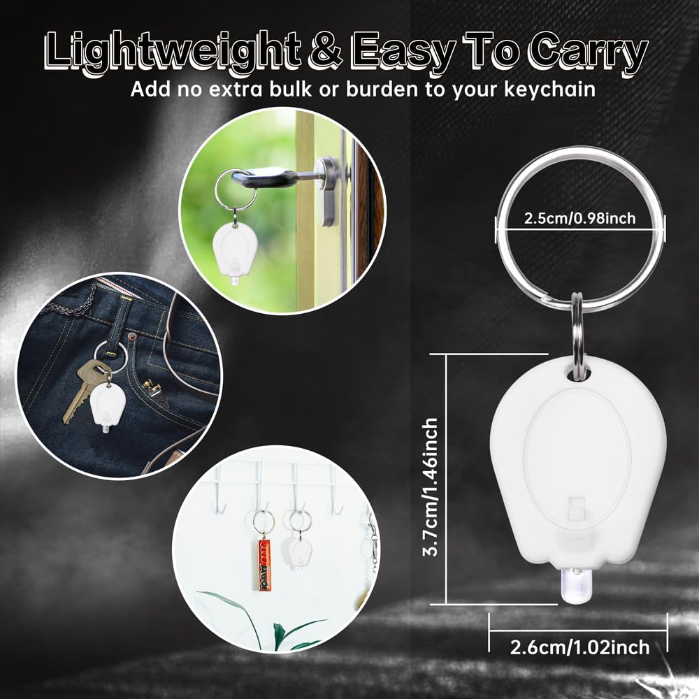 6 Pack 6-Color Lights Keychain Flashlight, UV Light Red Light Green Light Blue Light Yellow Light White Light Keychain Flashlight for Various Lighting Effects - 6 Colors Shell