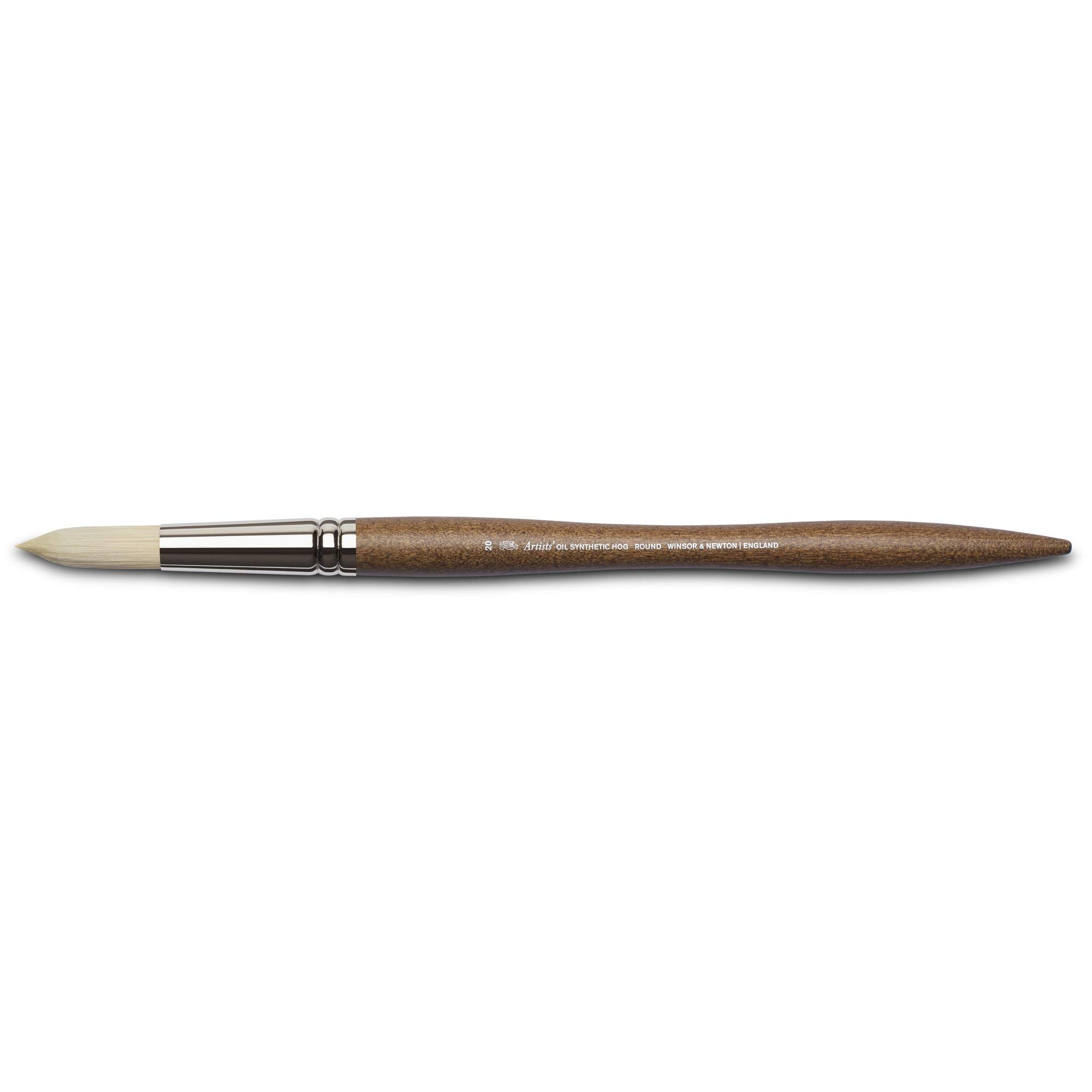 Winsor & Newton 5010519 Synthetic Artist Oil Brush with High Elasticity and Durability, Ergonomic Handle for Oil Paints and Alkyd Paints - Round Brush No. 20
