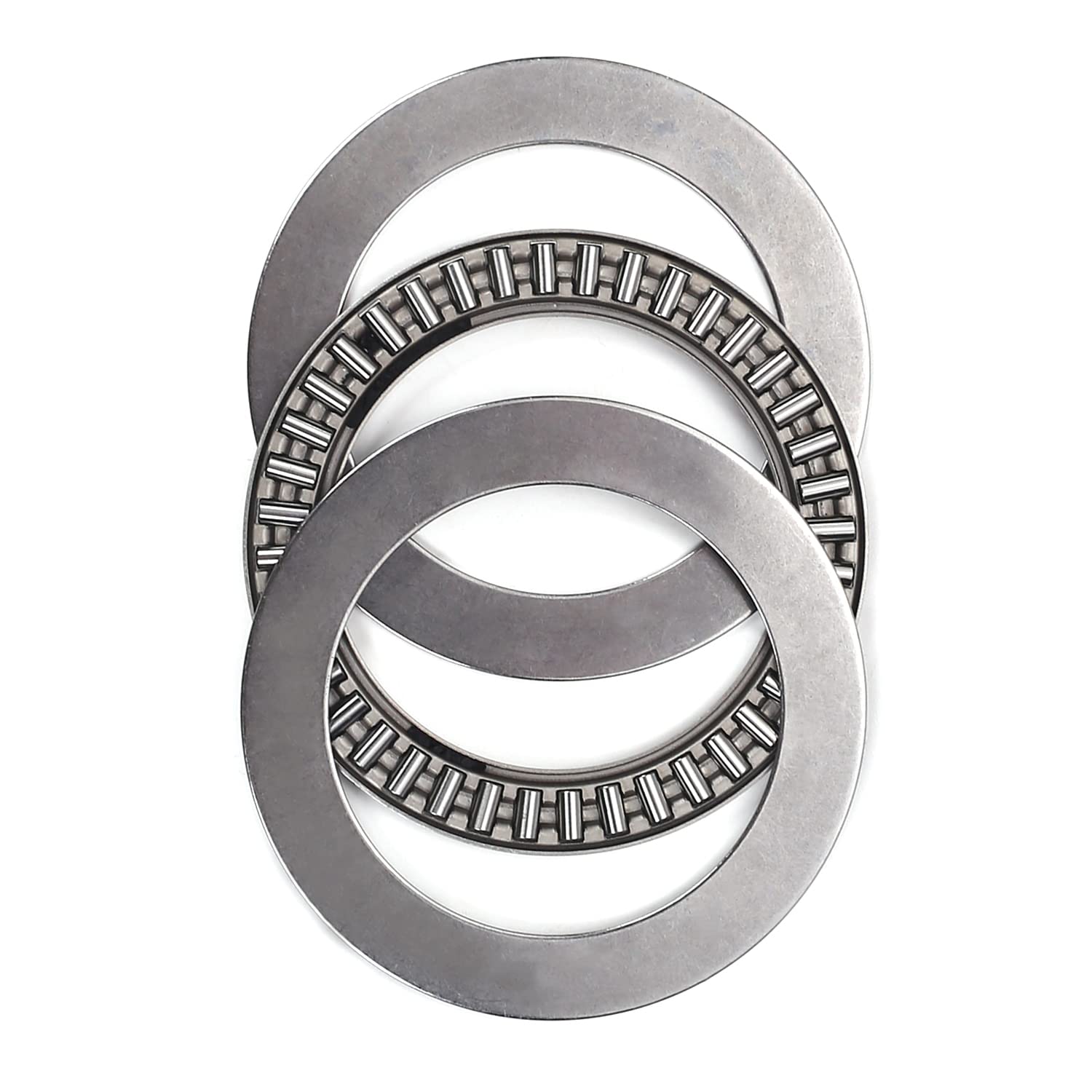 AXK5070 2AS Needle Roller Thrust Bearings with 2 Washers, 50mm Inner Diameter, 70mm OD, 5mm of Thickness, GCr15 Hardness 1Pcs,Aicosineg