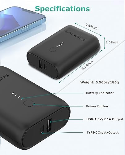 Miniatura 5 de Venustas Batería ultracompacta para chalecos térmicos de 7.4 V, chaquetas térmicas y sudaderas con capucha