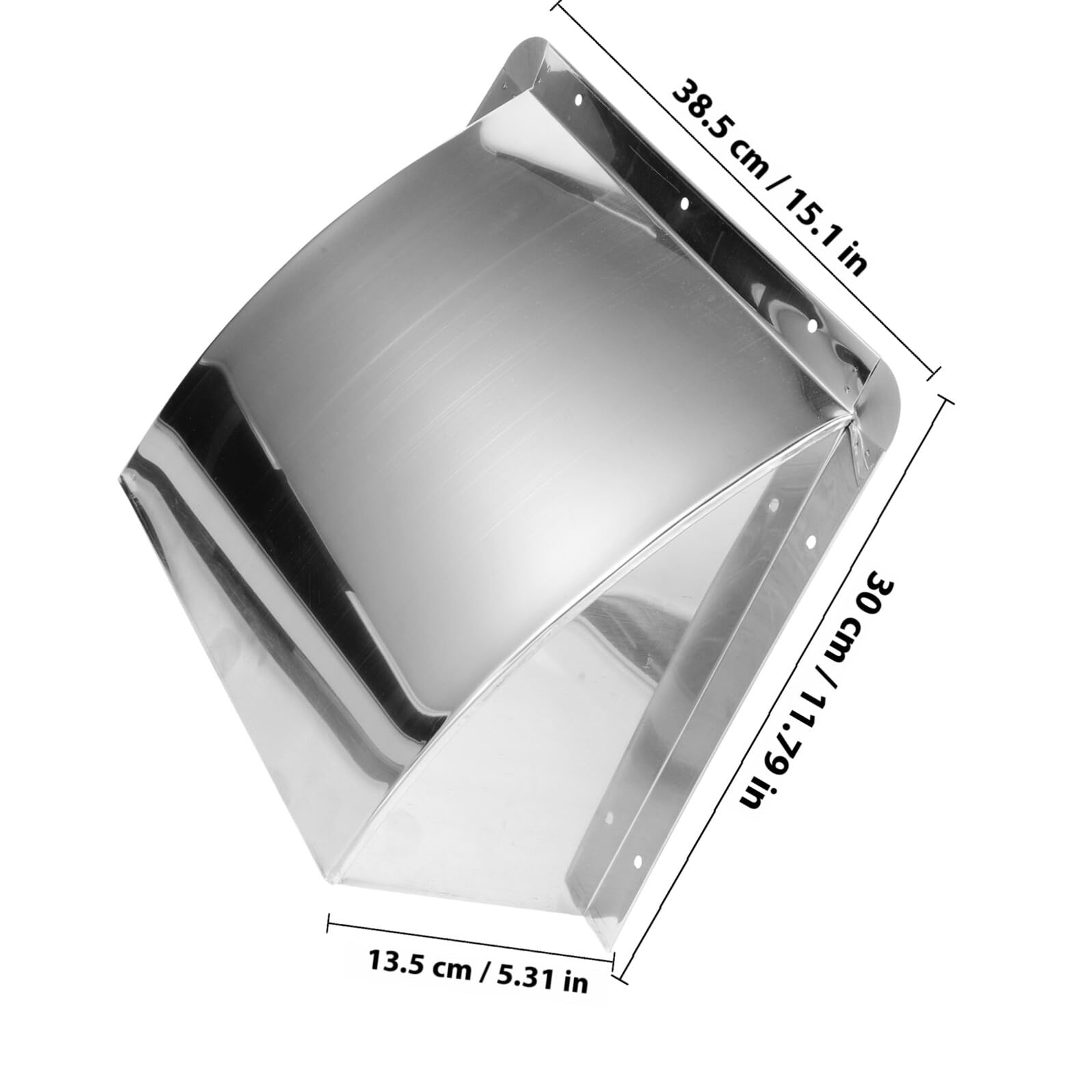 Cappello Antivento per Scarico 8 Pollici in Acciaio Inox Argento