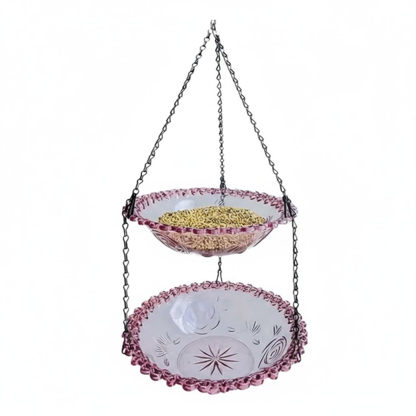 Cascading Water Solar Powered Bird Bath Fountain Attracts Birds Solar Hanging Bird Bath Weather-Resistant 2-Tier Cascade Fountain Crystal Clear Bowl for Gardeners Patio Backyard Deck Pu-image-47