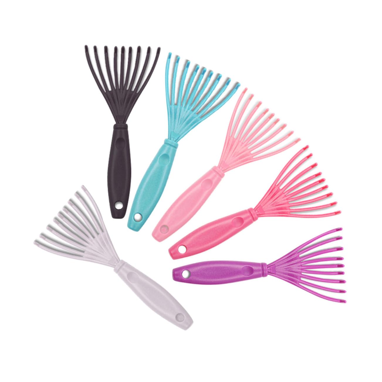 LIFKOME Hair Brush Comb Cleaner 8pcs Set Detangler Handle Brush for Home and Salon Use Random Color