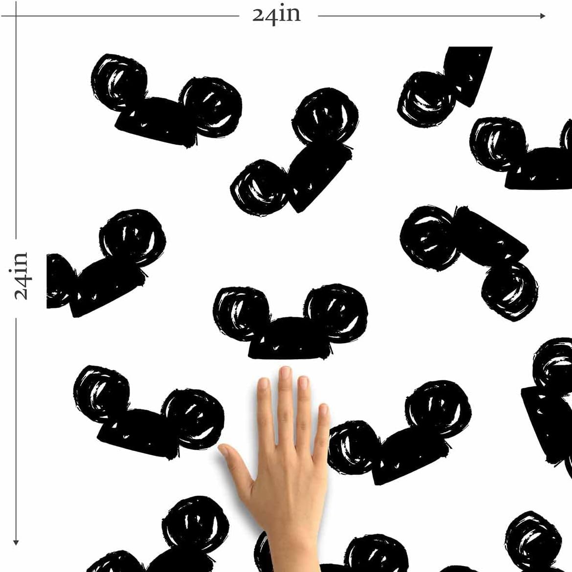 Walls By Me Black and White Mouse Peel and Stick Removable Wallpaper 2000