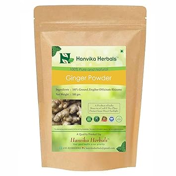 Hanvika Herbals Ginger Powder - 100% Ground Zingiber Officinate Rhizome (100 gm)