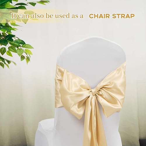 Miniatura 5 de fani Paquete de 12 caminos de mesa color champán de 12 x 108 pulgadas de largo de tela lisa para bodas, banquetes, graduaciones, fiestas de