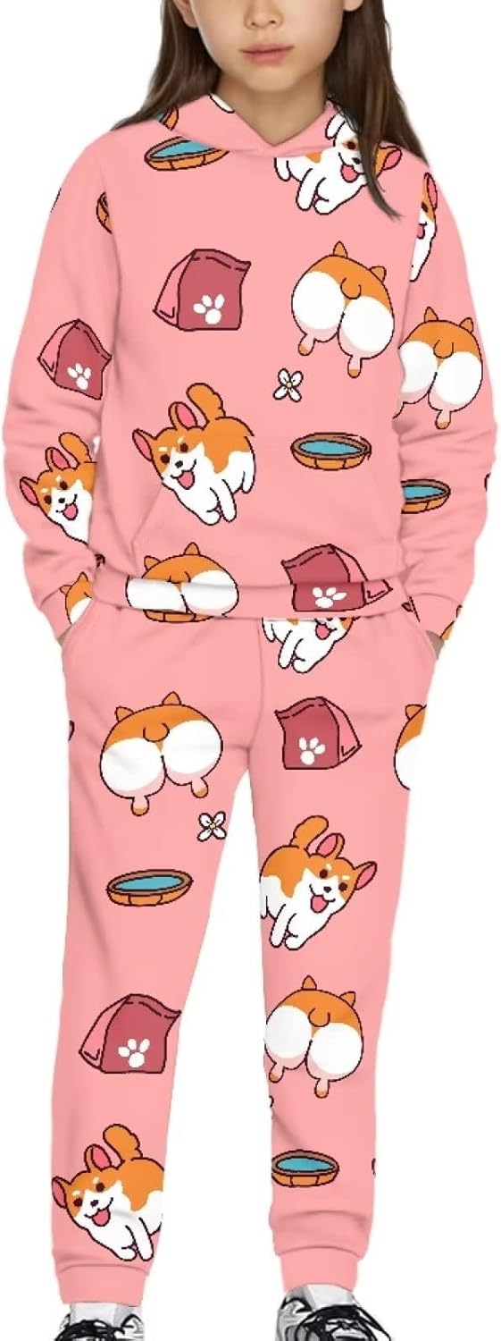 Showudesigns Sweatshirt and Pants for Girls Hoodie Sweatpants