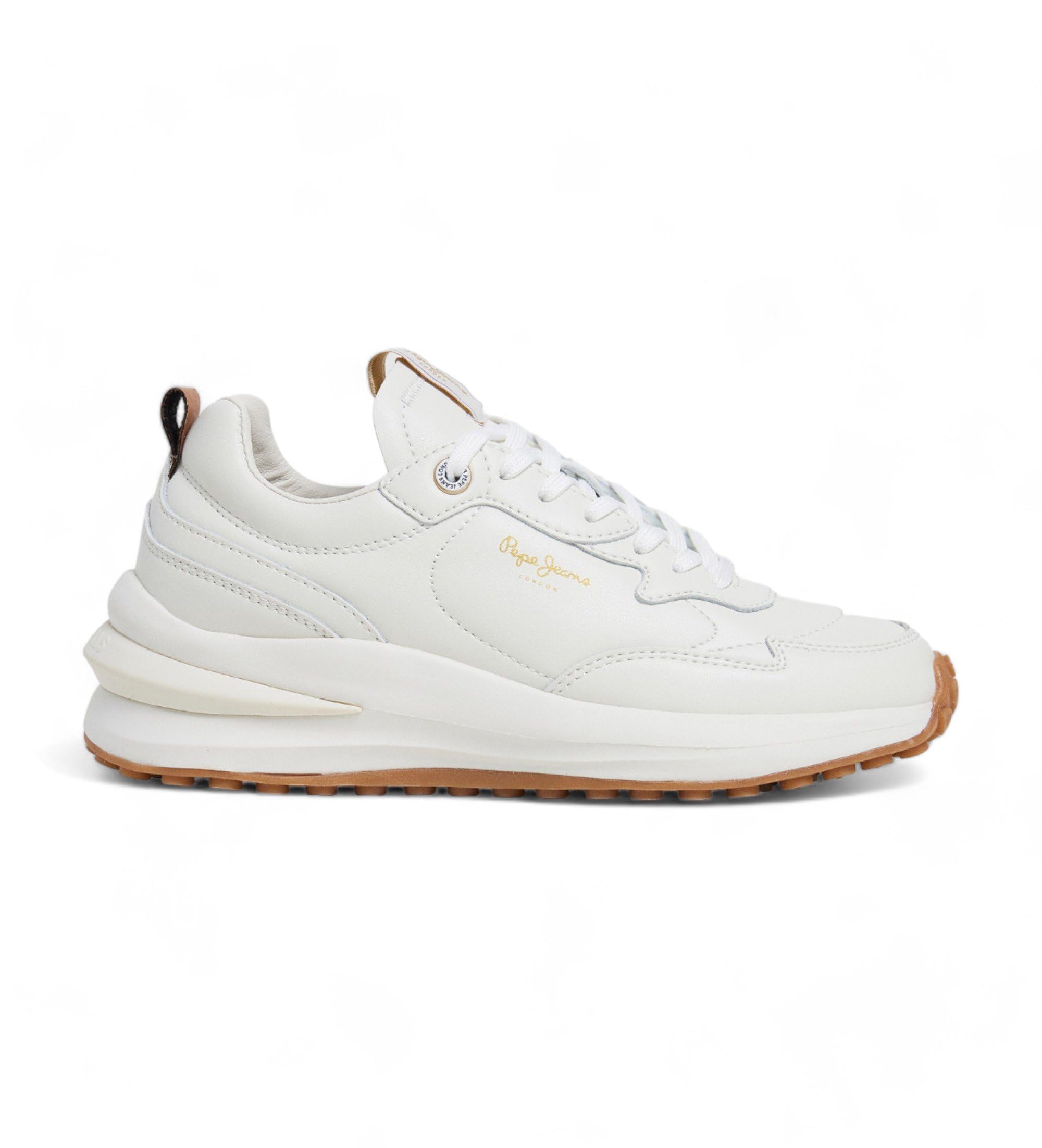 Pepe Jeans Women's Winslow Action W Sneak, White(Factory White), 5