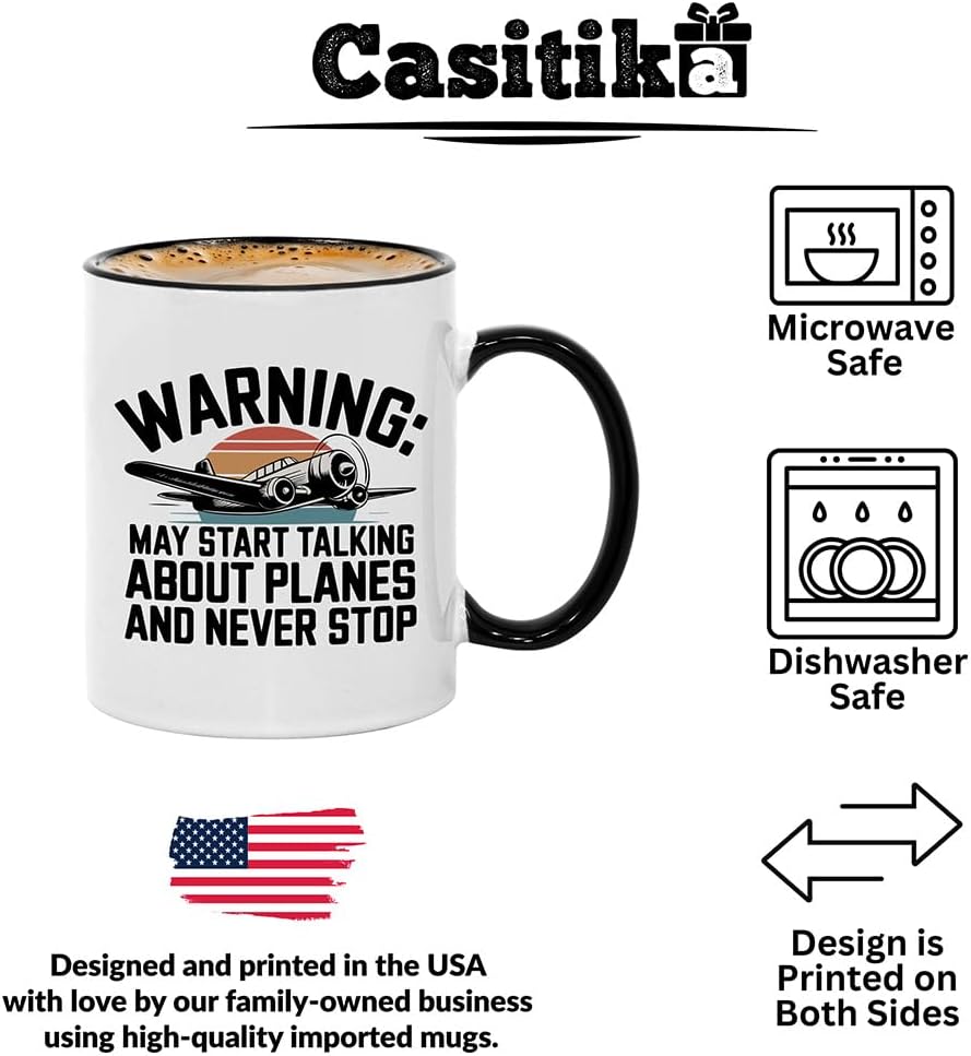 Casitika Aviation Gifts. Funny pilot gifts. Mug for Flight Instructors and Aviation Lovers. 11 oz Ceramic Cup, Great for Birthdays, Flight School Graduation, and Pilot Appreciation. (Warning) - Image 3