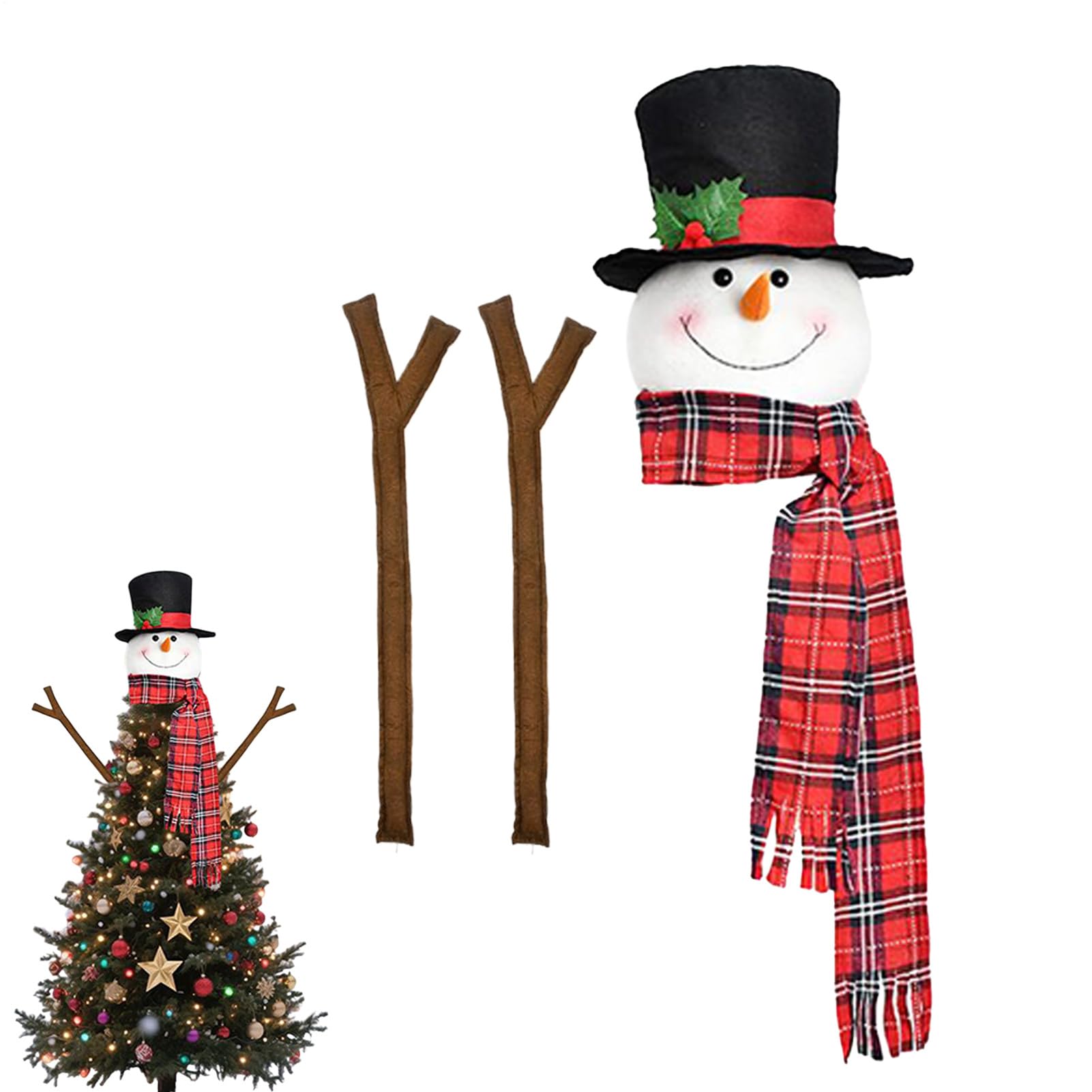 Cabeza de muñeco de nieve para árbol de Navidad y decoración del hogar en invierno