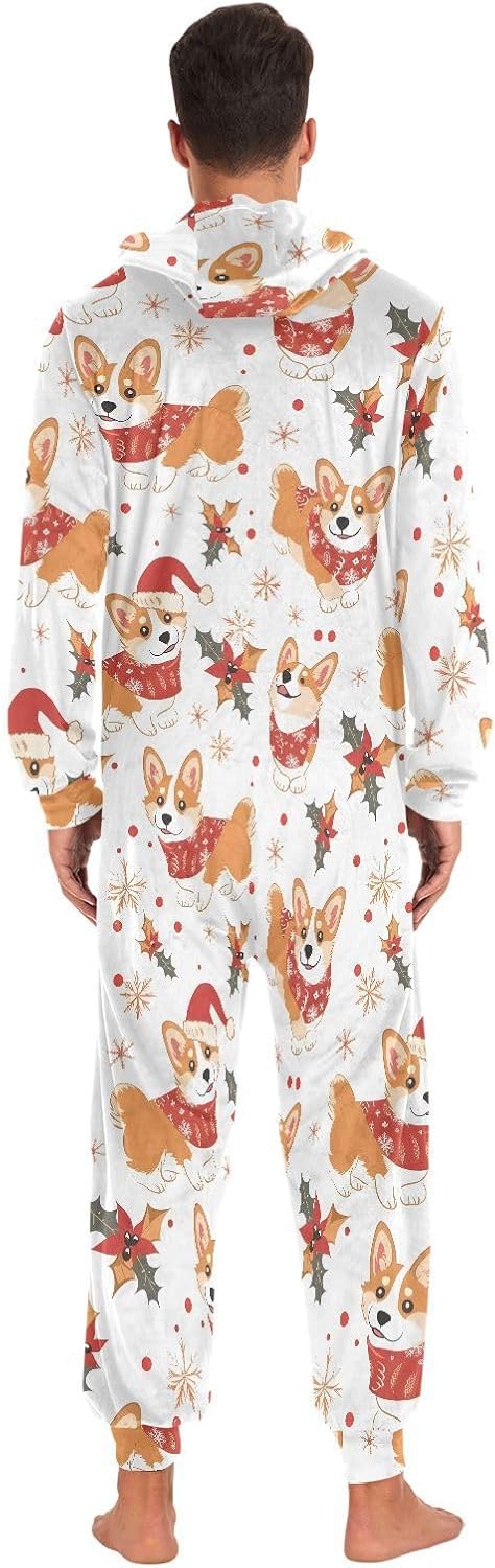 Unisex Adult Onesie Pajamas for Women Men Long Sleeve Jumpsuits Sleepwear Costume Hooded Sleepwear Homewear XS-3XL