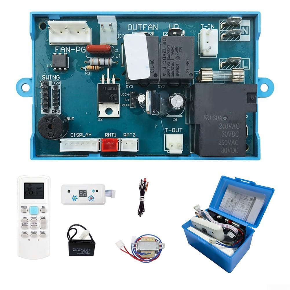 Conjunto de placa de sistema de panel de control de aire acondicionado con accesorios HVAC AC Unidad de control de temperatura piezas de repuesto