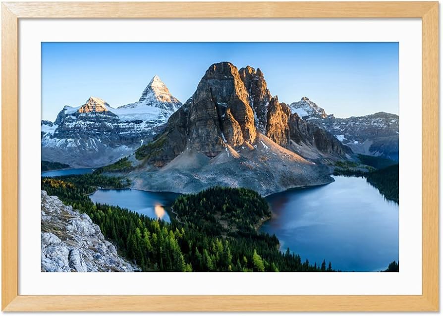 Amazon.co.jp: 美しい山の景色レイクフォレスト 風景の写真 木製額縁 Amazon.co.jp: 美しい山の景色レイクフォレスト 風景の写真 木製額縁