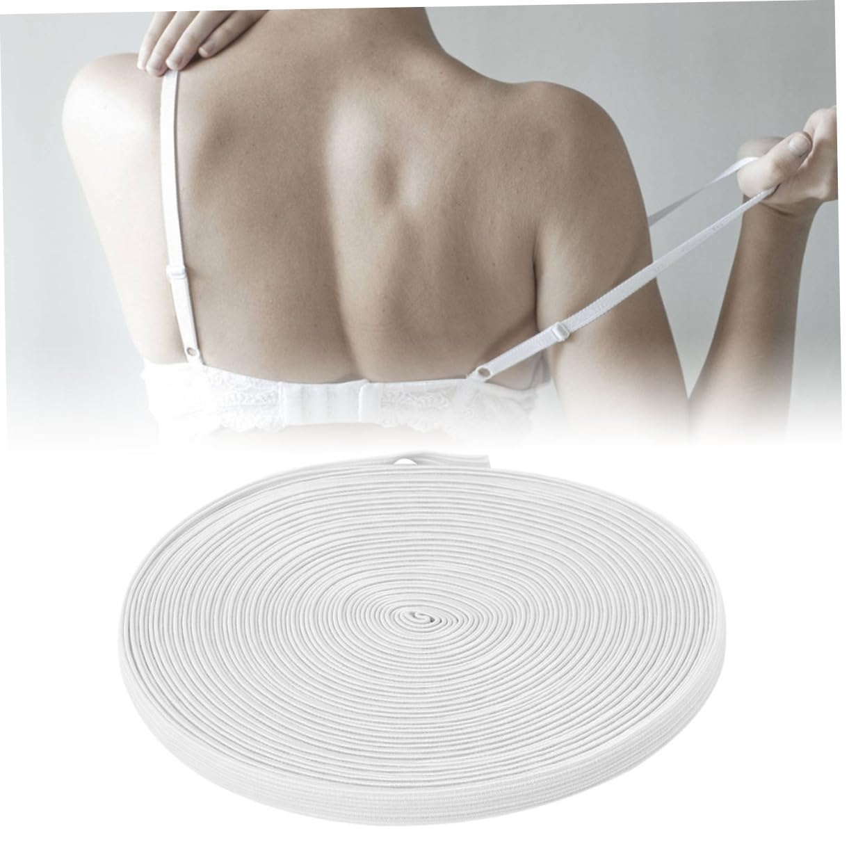 Uonlytech 2 Banda Elastica Biancheria Intima Pantaloni Abbigliamento Fascia Elastica Accessorio per Cucire Indumenti Cordoncino Elastico per Cucire Biancheria Intima Bande Bianca