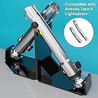 Vista 2 de Cosmos Soporte para sable de luz de escritorio con doble sable de luz acrílico, soporte de exhibición de escritorio con almohadilla antideslizante