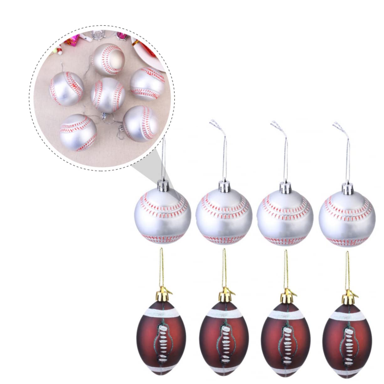 Ciieeo 3 Juegos De 12 Adornos Navideños con Temática Deportiva para Fiestas Navideñas Adornos Decorativos para Árbol Hogar Boda Compromiso Barandilla.