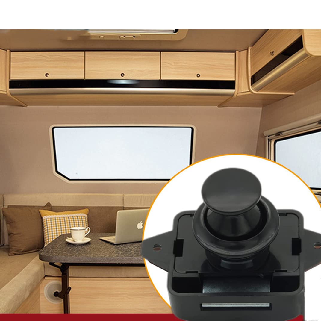 Auto Push Lock, 3 sztuki zatrzasków zatrzaskowych, kolor czarny, do szuflad z zamkiem błyskawicznym, do przyczep kempingowych, jachtów, łodzi, drzwi szafy