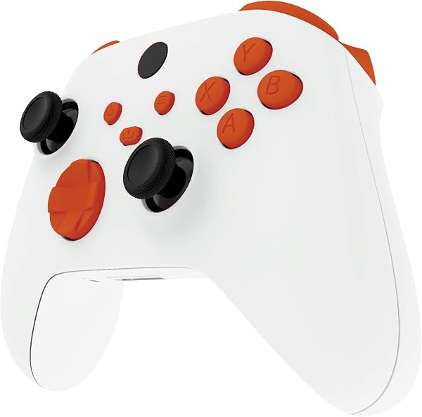 eXtremeRate Boutons de Remplacement pour Xbox Series X/S Manette, LB RB LT RT Triggers Bumpers D-Pad ABXY Start Back Sync Share Boutons pour Xbox Series S/X Manette Orange - 5
