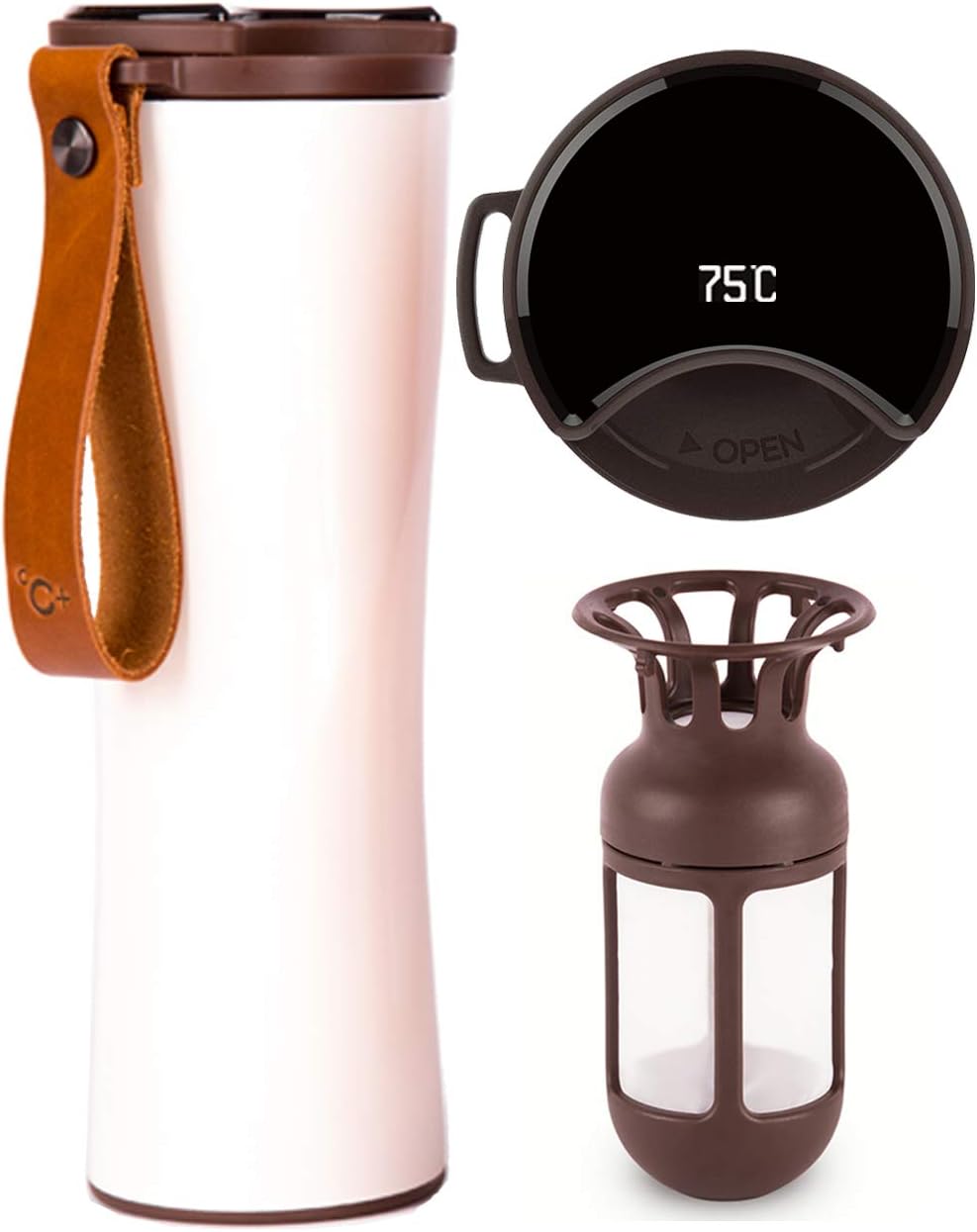 Travel Mug, Kiss Kiss Fish Vacuum Mug with OLED Temperature