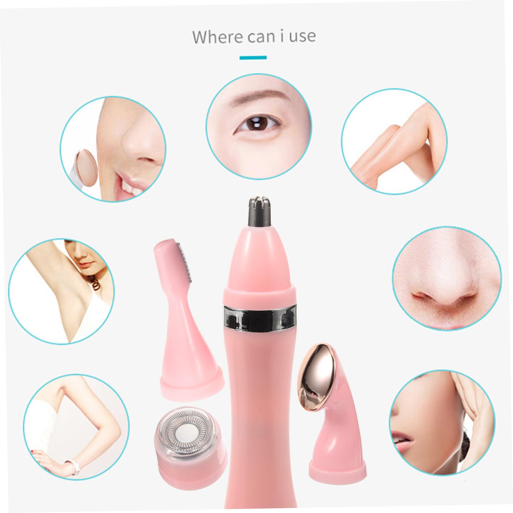 Rasoio Elettrico per Donna Epilatore per Viso e Corpo con Testine di Rasatura Rimuove Peli Superflui e Calli Strumenti di Bellezza senza Fili