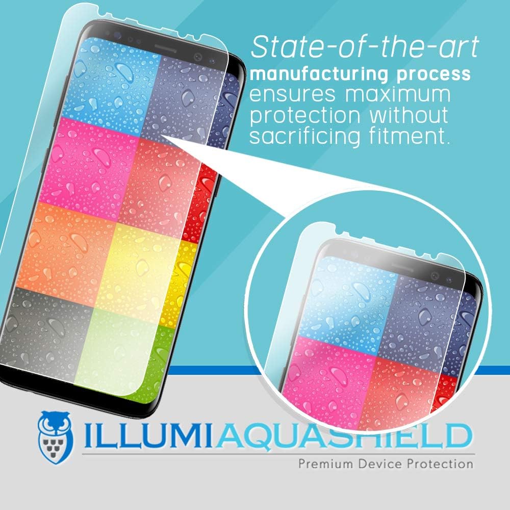 ILLUMI AquaShield Screen Protector Compatible with Samsung Galaxy S8 (2-Pack)(Compatible with Cases)(Updated Design) No-Bubble High Definition Clear Flexible TPU Film