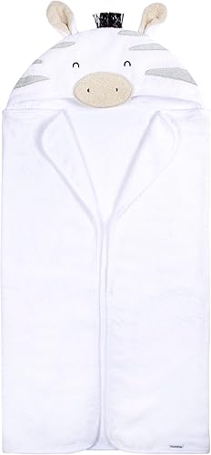 Miniatura 8 de Gerber Baby - Juego de toallas y toallas con capucha de personajes de animales de 4 piezas, cebra gris, talla única