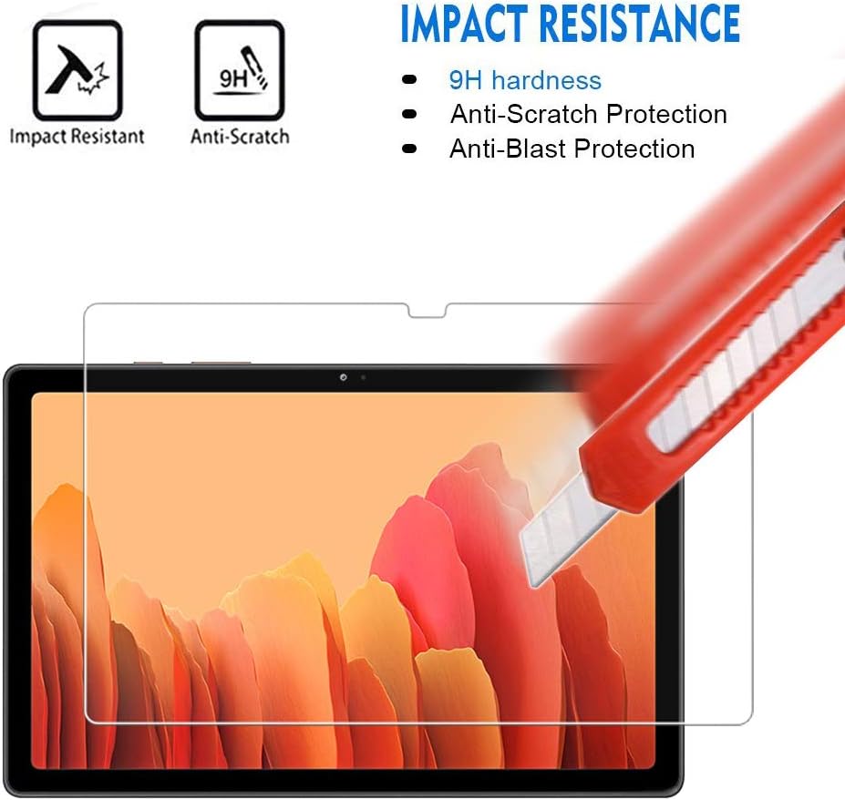 [3-Pack] PULEN for Samsung Galaxy Tab A7 Screen Protector(10.4 inch),HD Clear Anti-Scratch No Bubble 9H Hardness Tempered Glass